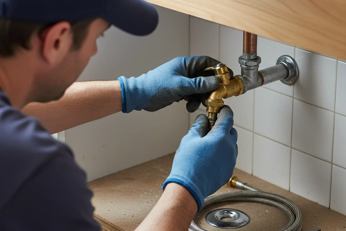 Shutoff valve and fitting work during Emergency Plumbing in Blue Diamond